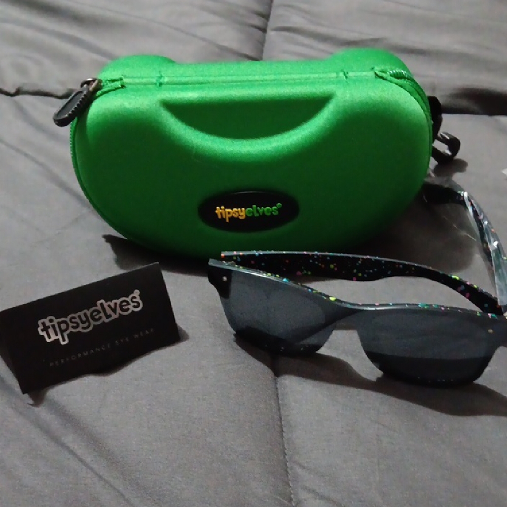 Tipsy Elves Neon Nightcrawl Sunglasses With Case